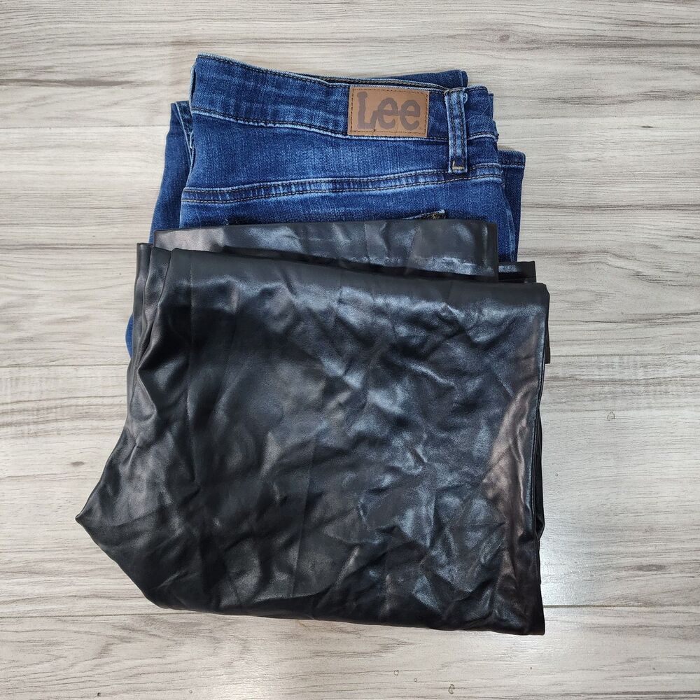 Women's Jeans & Faux Leather Pants Size 16 Lot of 2
